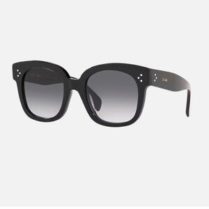 🛍️🕶️ CELINE New! Authentic Sunglasses Black Oversize Frame Blu/Blk Lens CL4002UN